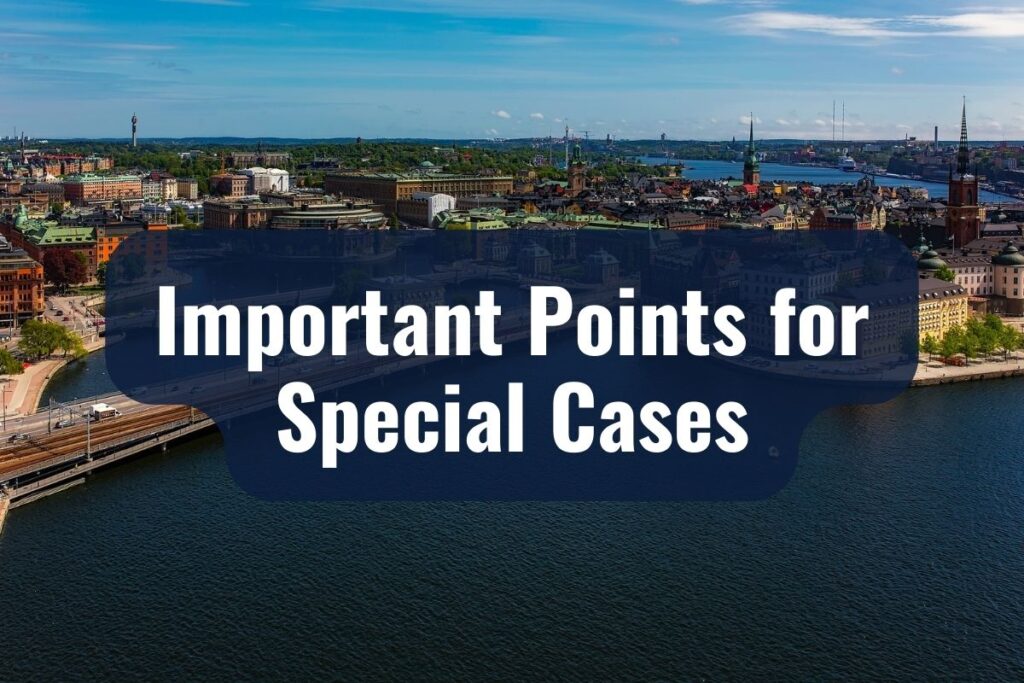 Important Points for Special Cases